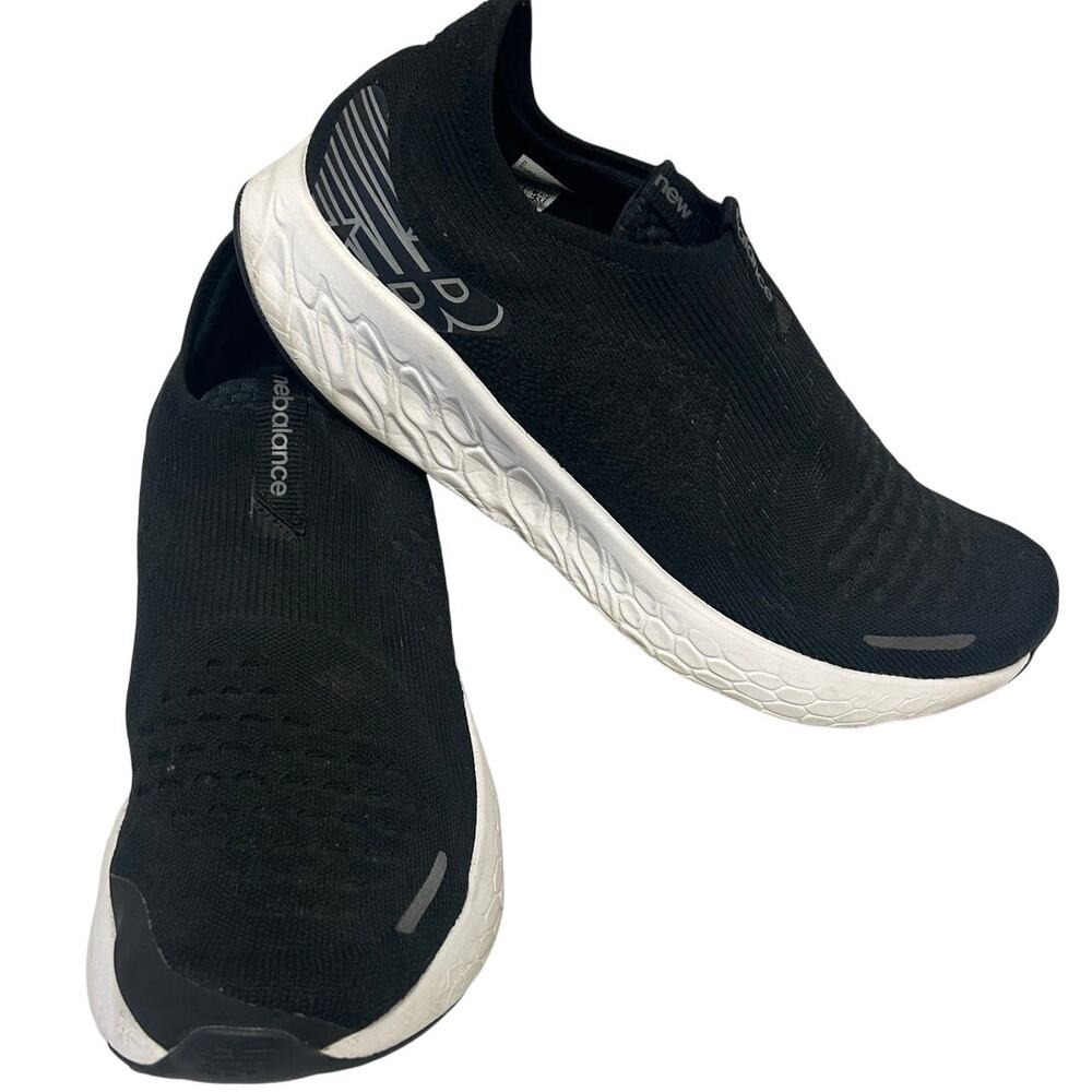 New Balance Fresh foam z 1080 Unlaced black/white slip Ons running shoes sz 13